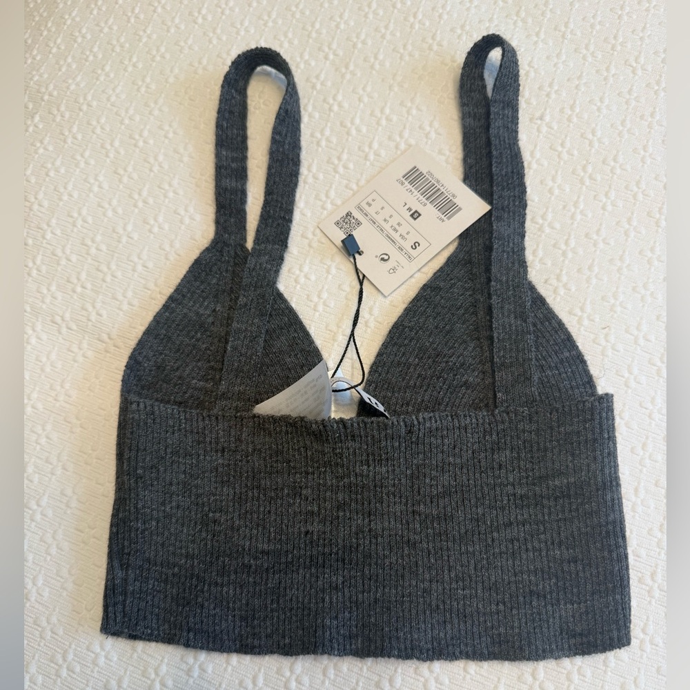 ZARA wool blend bralette sweater top - Picture 2 of 5